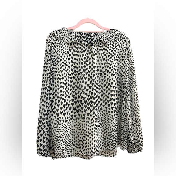 J.Crew Ruffleneck Hearts Blouse Size L - Picture 3 of 4